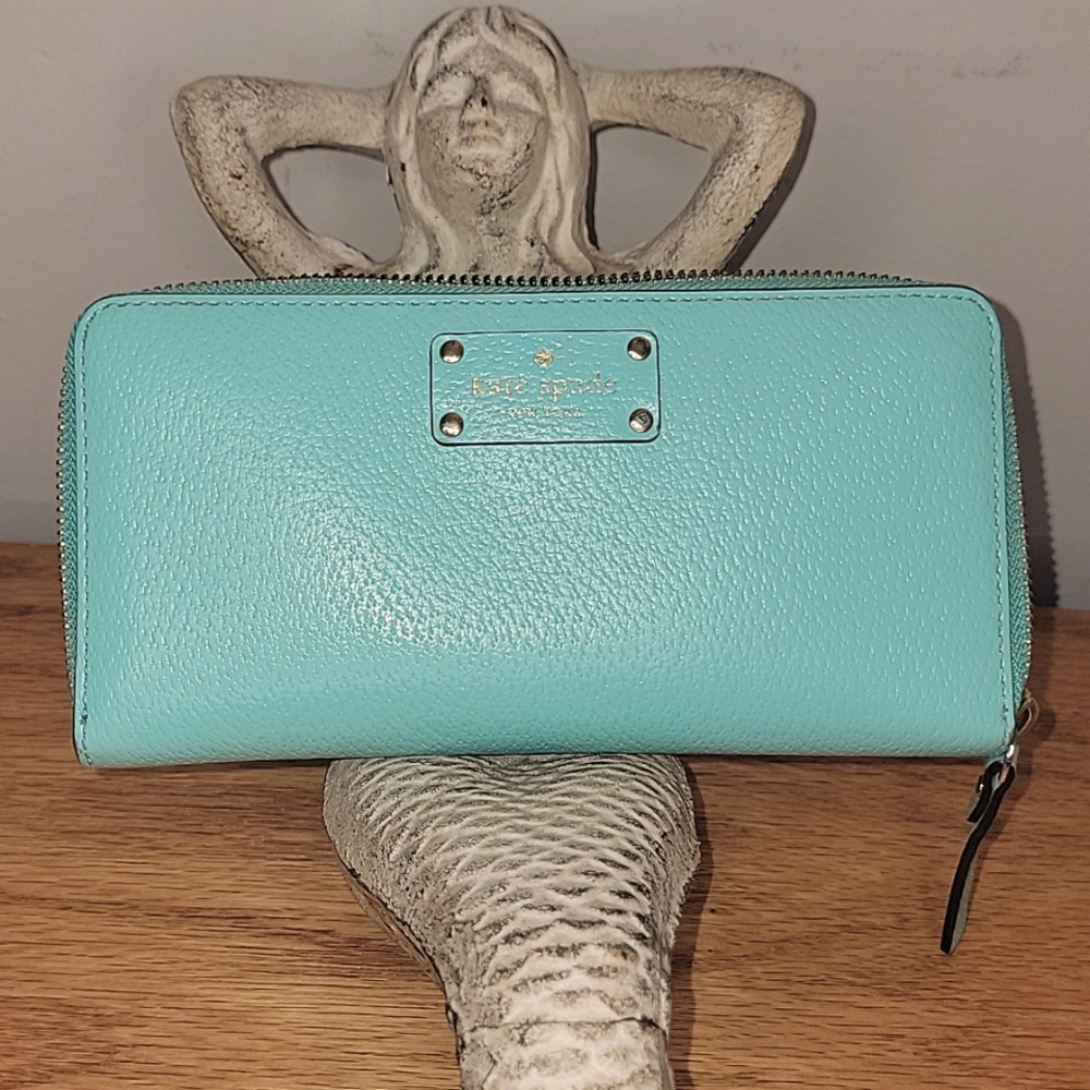 Kate spade aqua/mint/blue green wallet